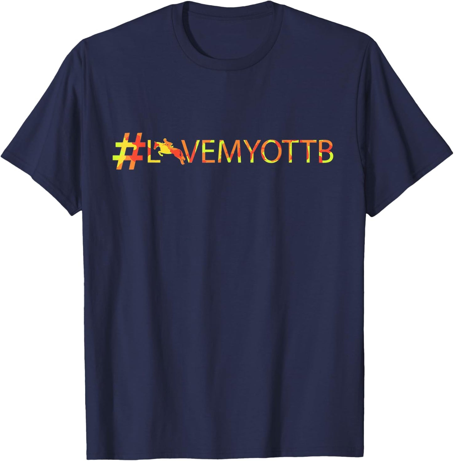 Camouflage , OTTB, Love my OTTB, , Horse lover gift. T-Shirt - T-Shirt | Navy