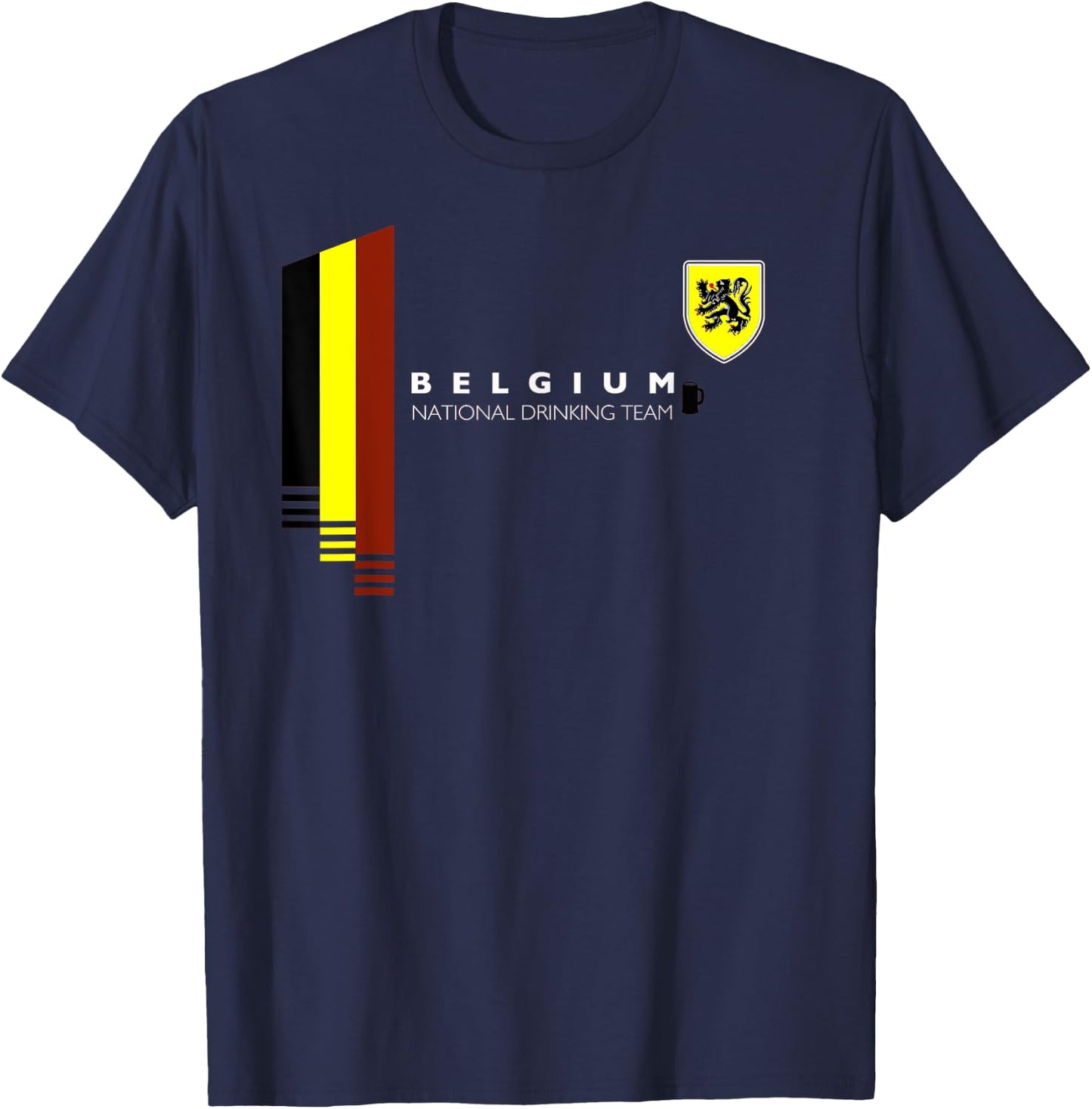 Belgium National Drinking Team | Belgian Beer Pride T-Shirt - T-Shirt | Navy