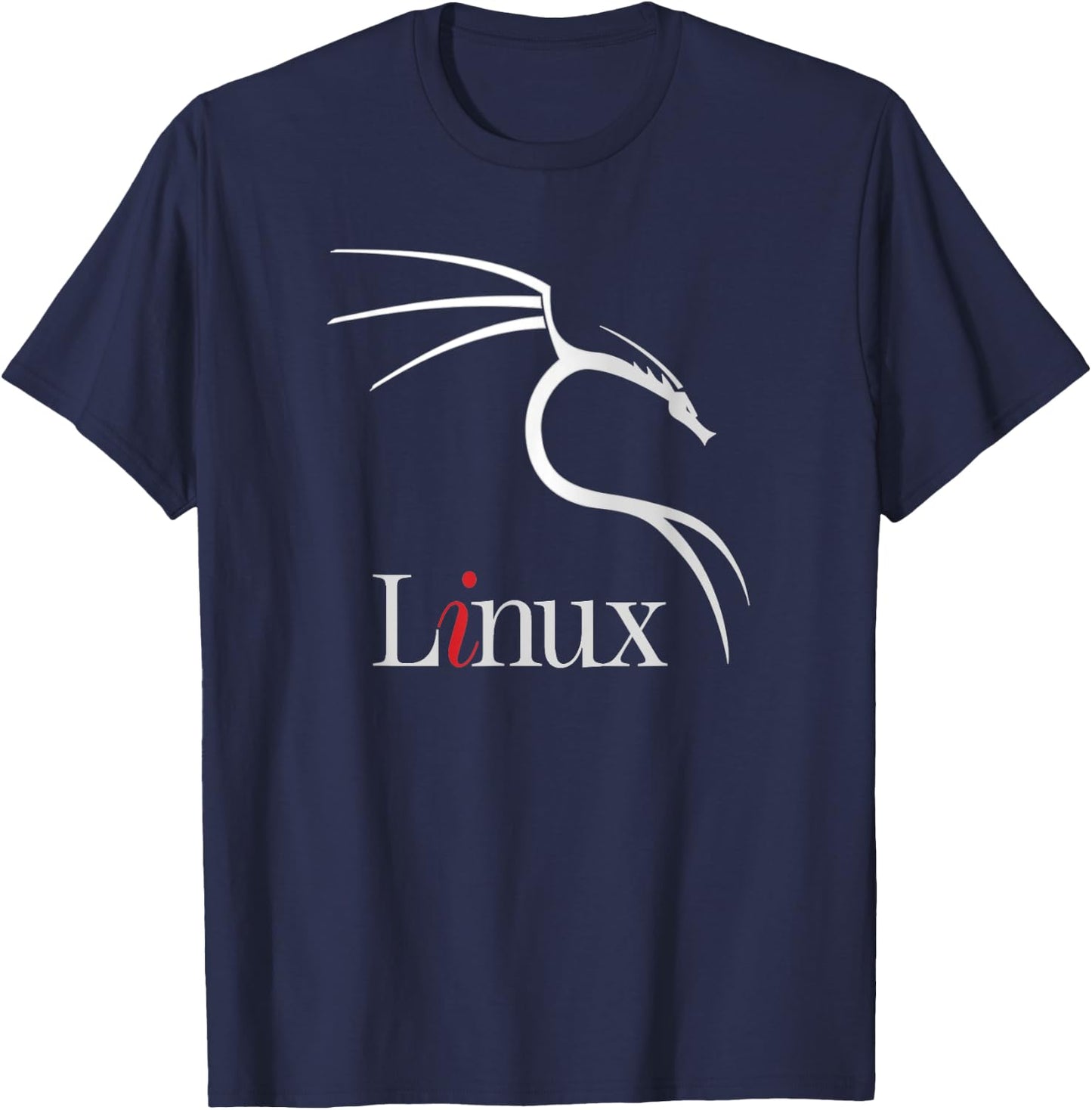 Kali Linux tagline w/ White Dragon OpenSource Os T-Shirt - T-Shirt | Navy
