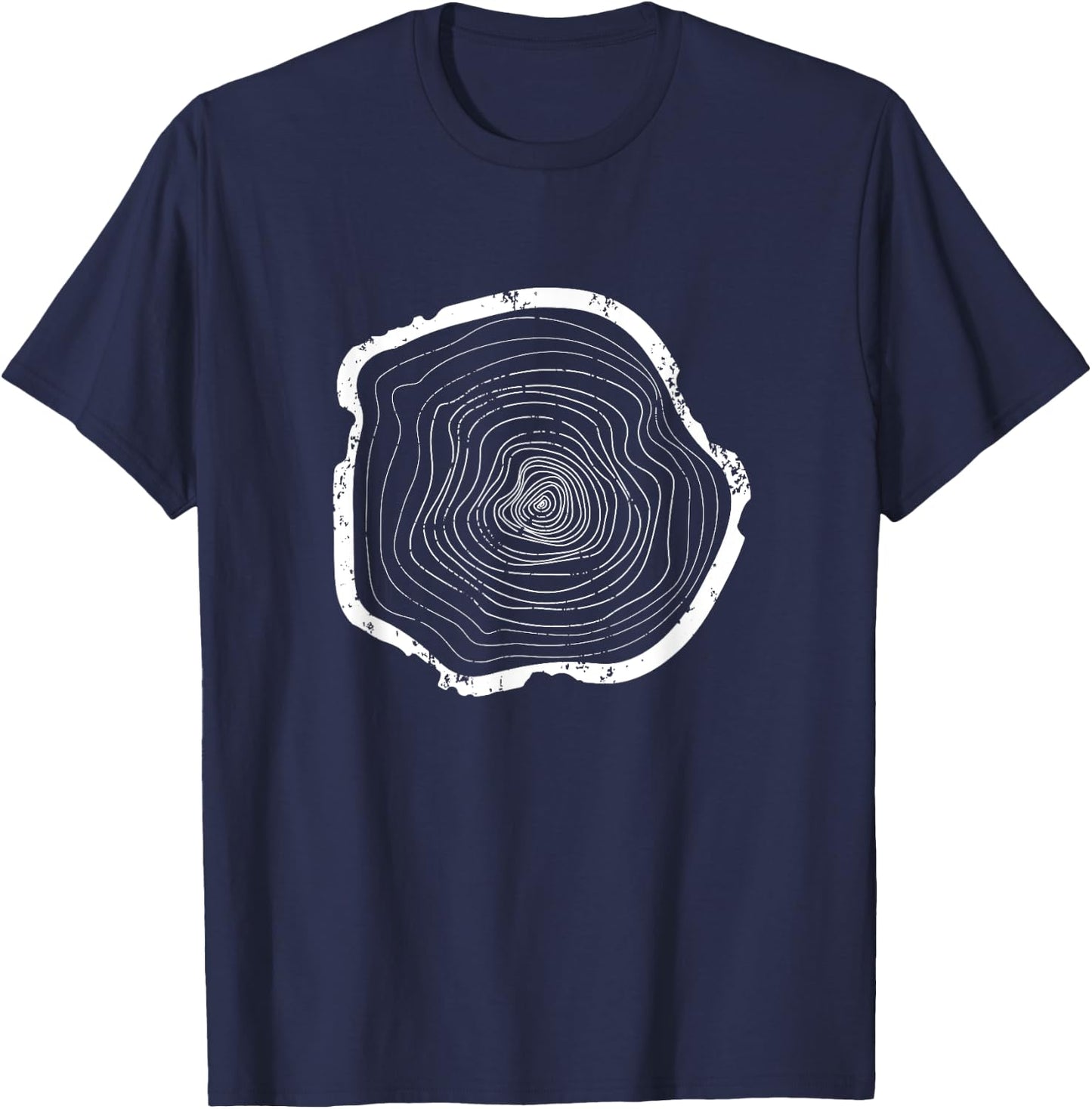 Tree Log Wood Slice Slab T-Shirt - T-Shirt | Navy