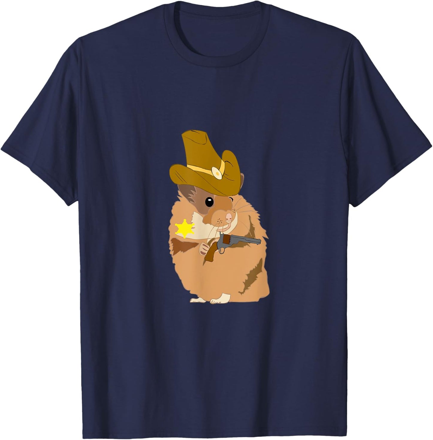 Cowboy Hamster Wild West Sherrif Hammy Howdy Rancer T-Shirt - T-Shirt | Navy