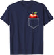 Cute Apple In The Pocket T-Shirt - T-Shirt | Navy