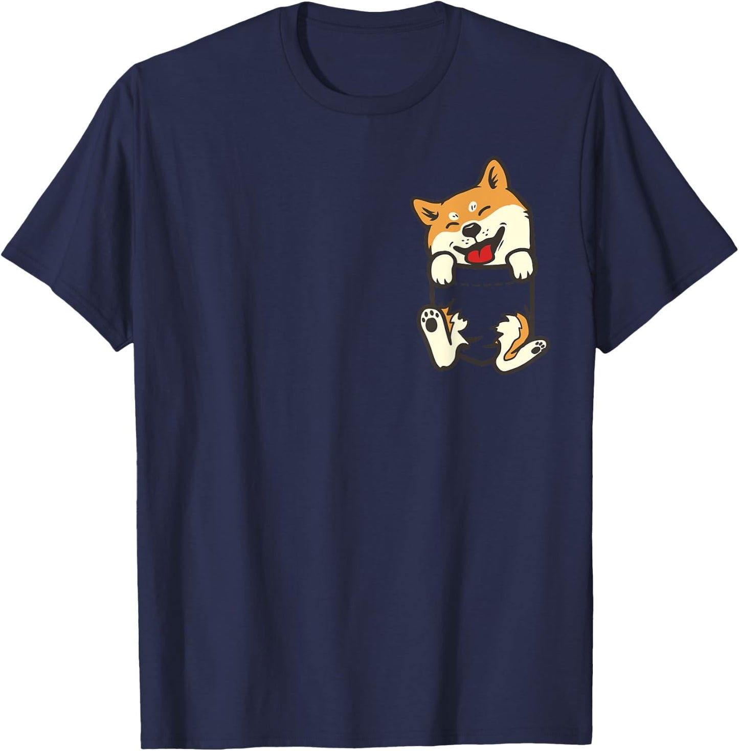 Pocket Shiba Inu Feet Cute Doge Akita Dog Lover Owner Gift Women Kids T-Shirt - T-Shirt | Navy