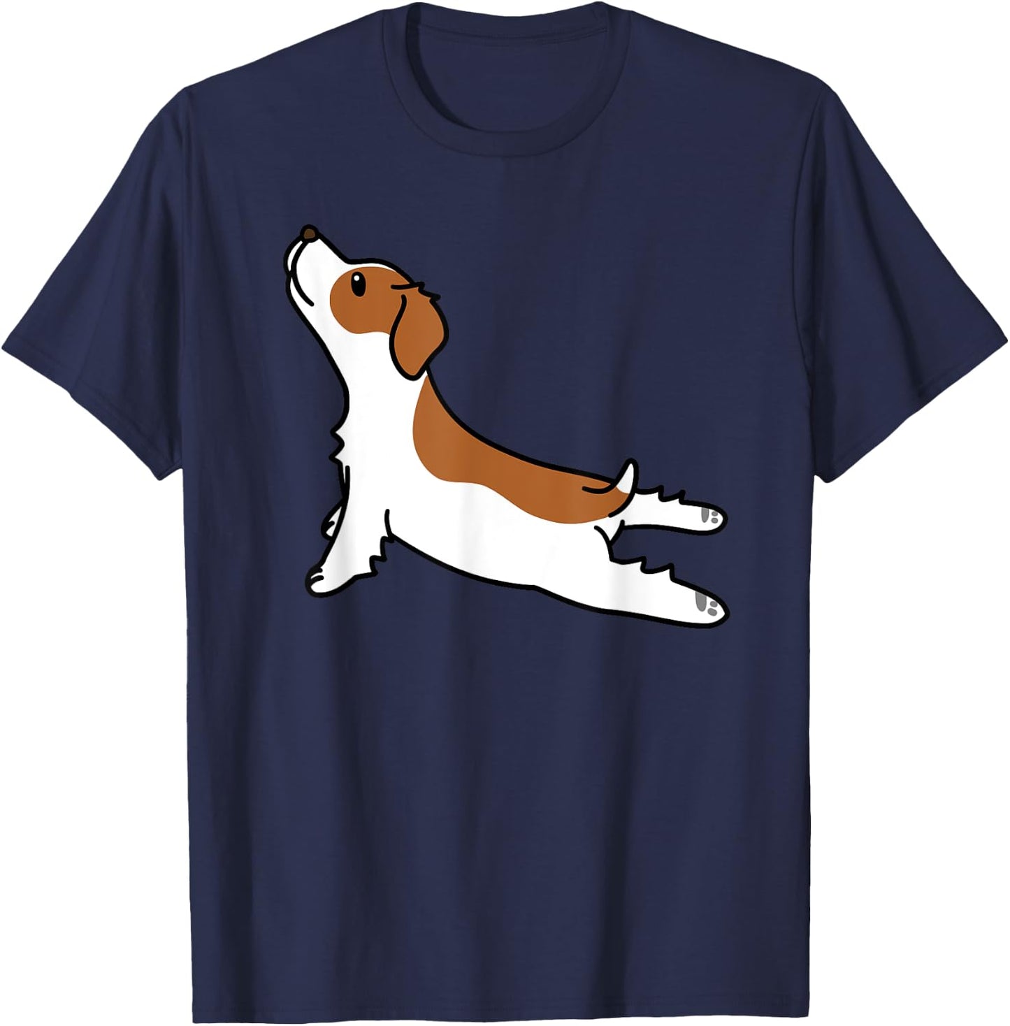 Epagneul Breton Yoga Pose Funny Dog Gift T-Shirt - T-Shirt | Navy