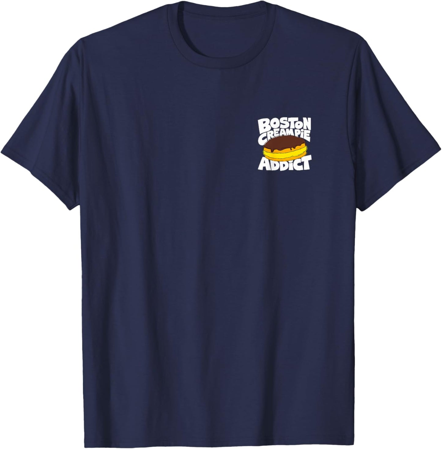 Boston Cream Pie Minimalist Badge Patch T-Shirt - T-Shirt | Navy