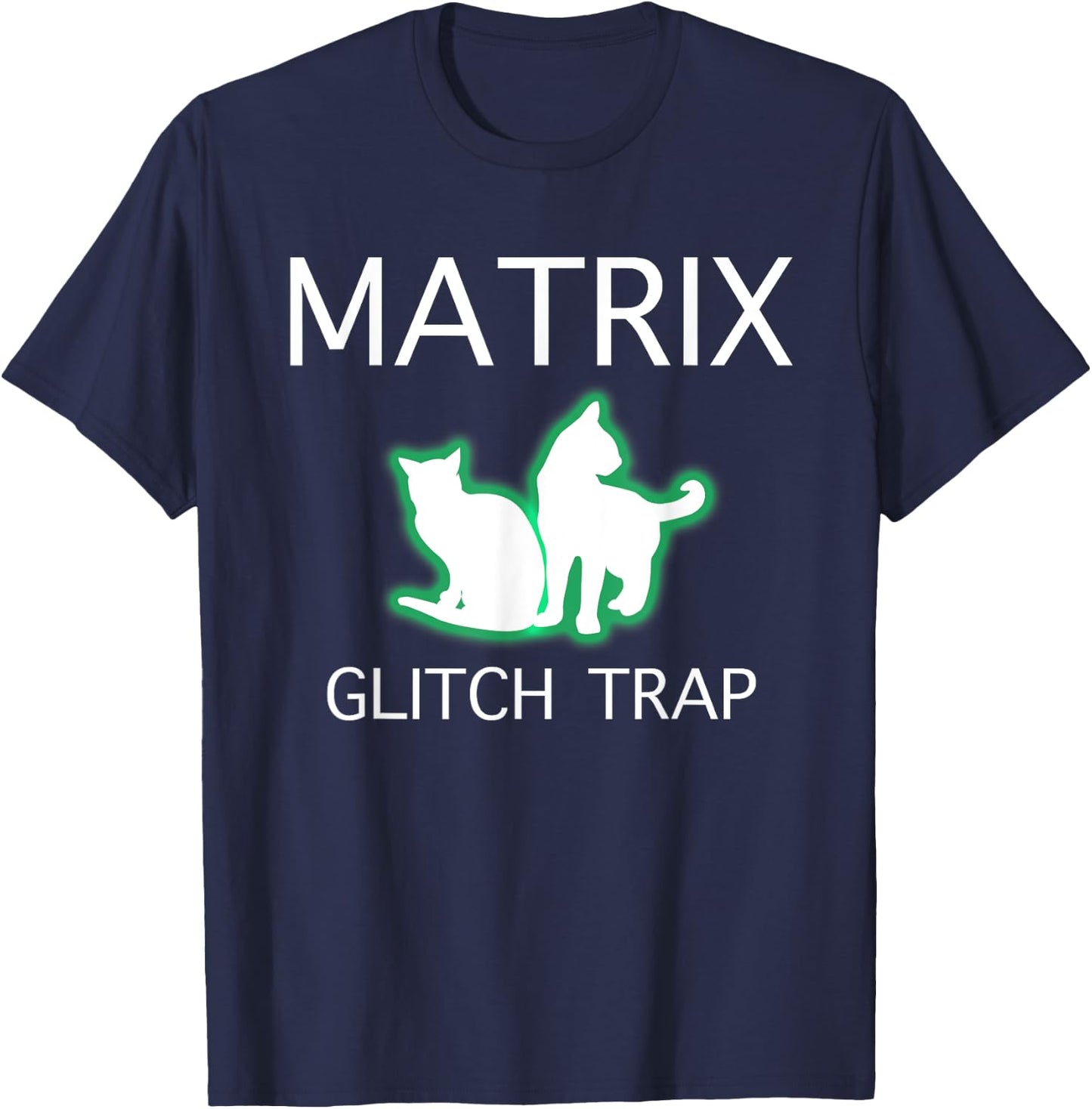 Cat Glitch Trap in Matrix Women T-Shirt - T-Shirt | Navy