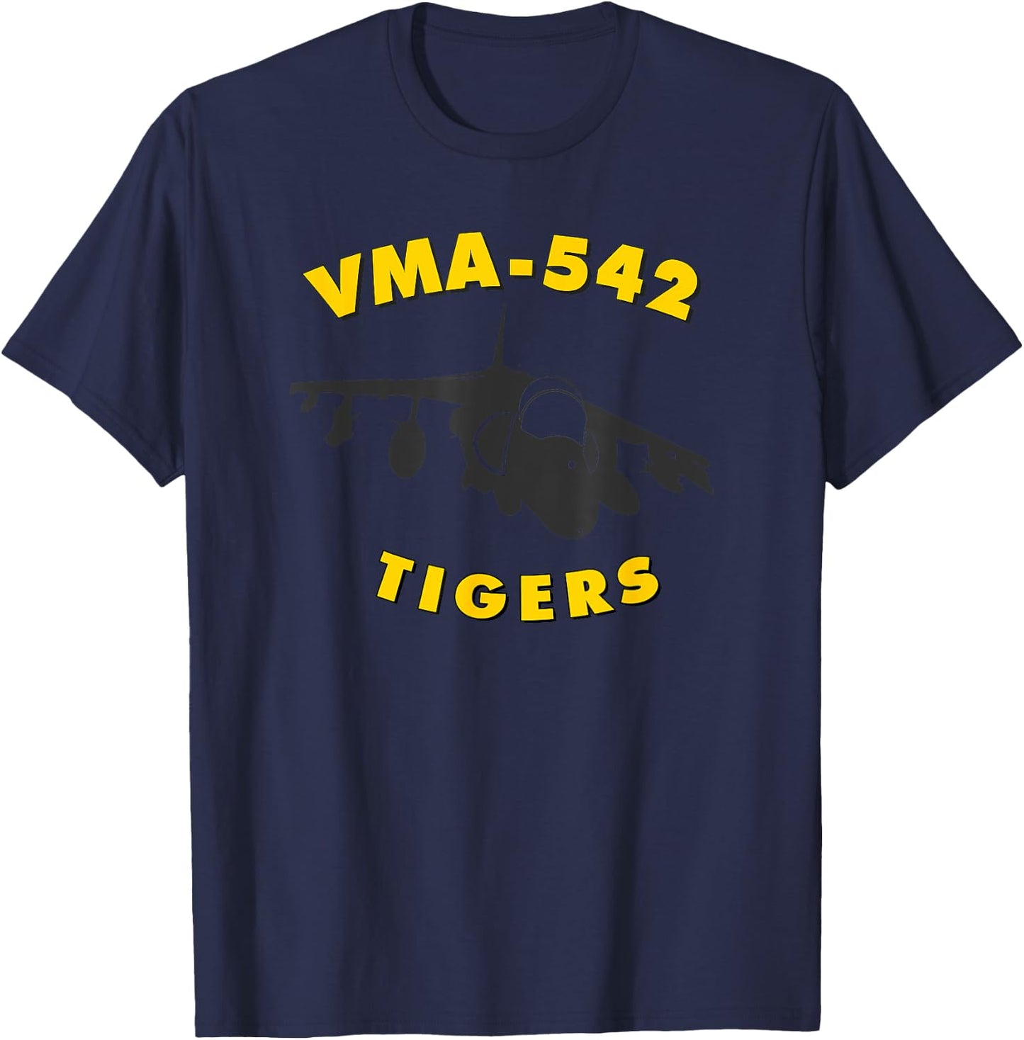 VMA-542 Tigers Attack Squadron AV-8B Harrier T-Shirt - T-Shirt | Navy