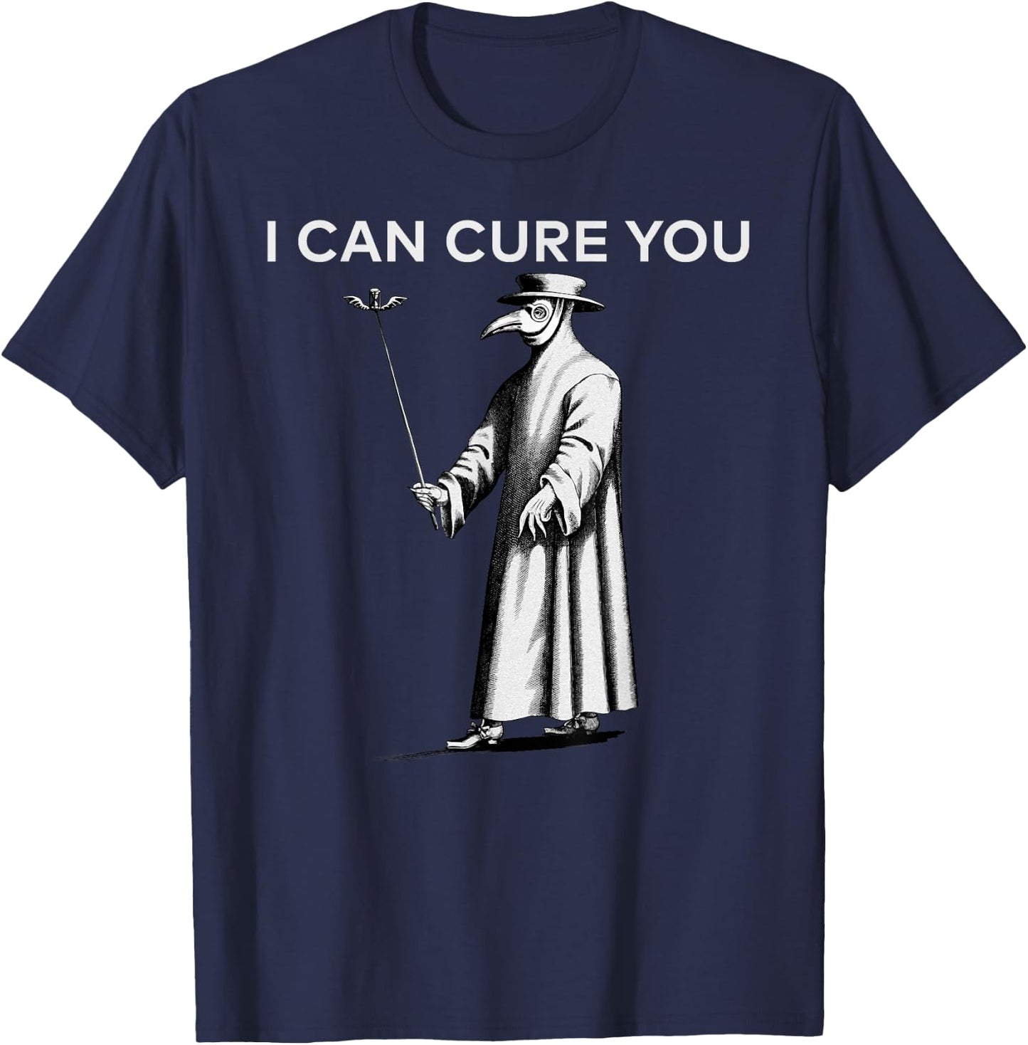 Vintage Plague Doctor Black Plague Black Death Macabre T-Shirt - T-Shirt | Navy