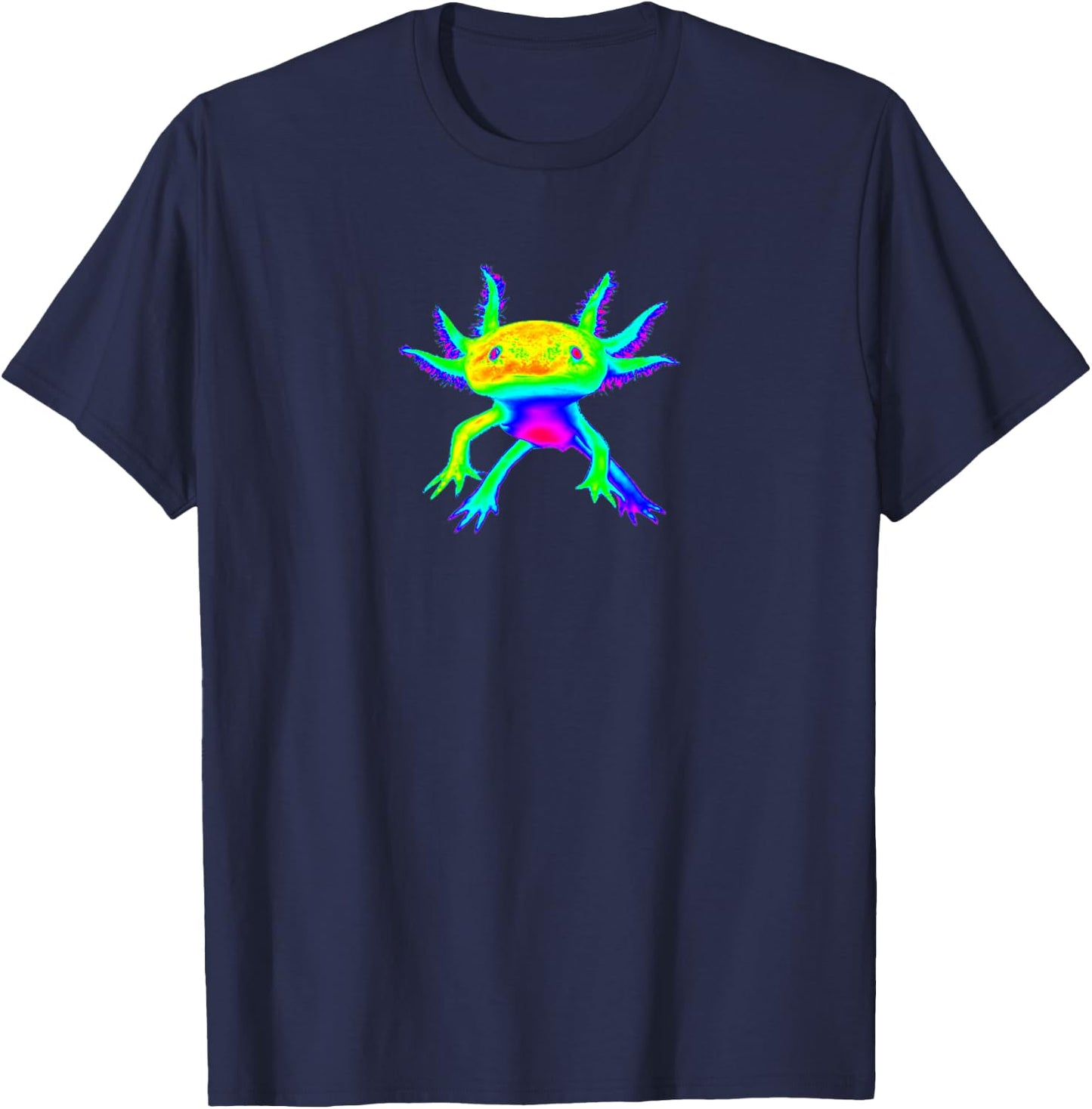 EDM Rave Shirt - Trippy Psychedelic Axolotl T-Shirt - T-Shirt | Navy
