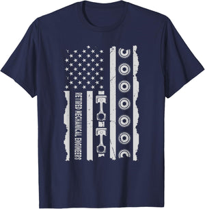 Retired Retirement Mechanical Engineers Mechanic Coworker T-Shirt - T-Shirt | Navy