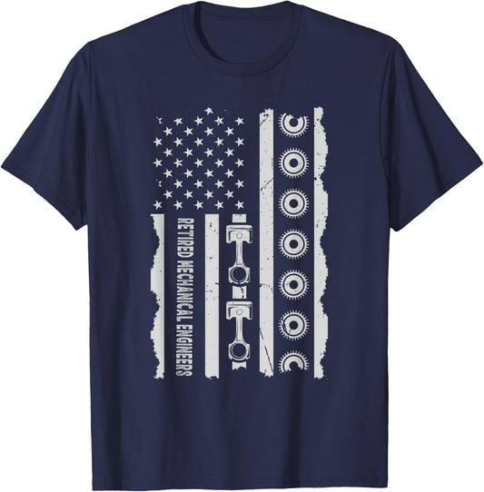 Retired Retirement Mechanical Engineers Mechanic Coworker T-Shirt - T-Shirt | Navy