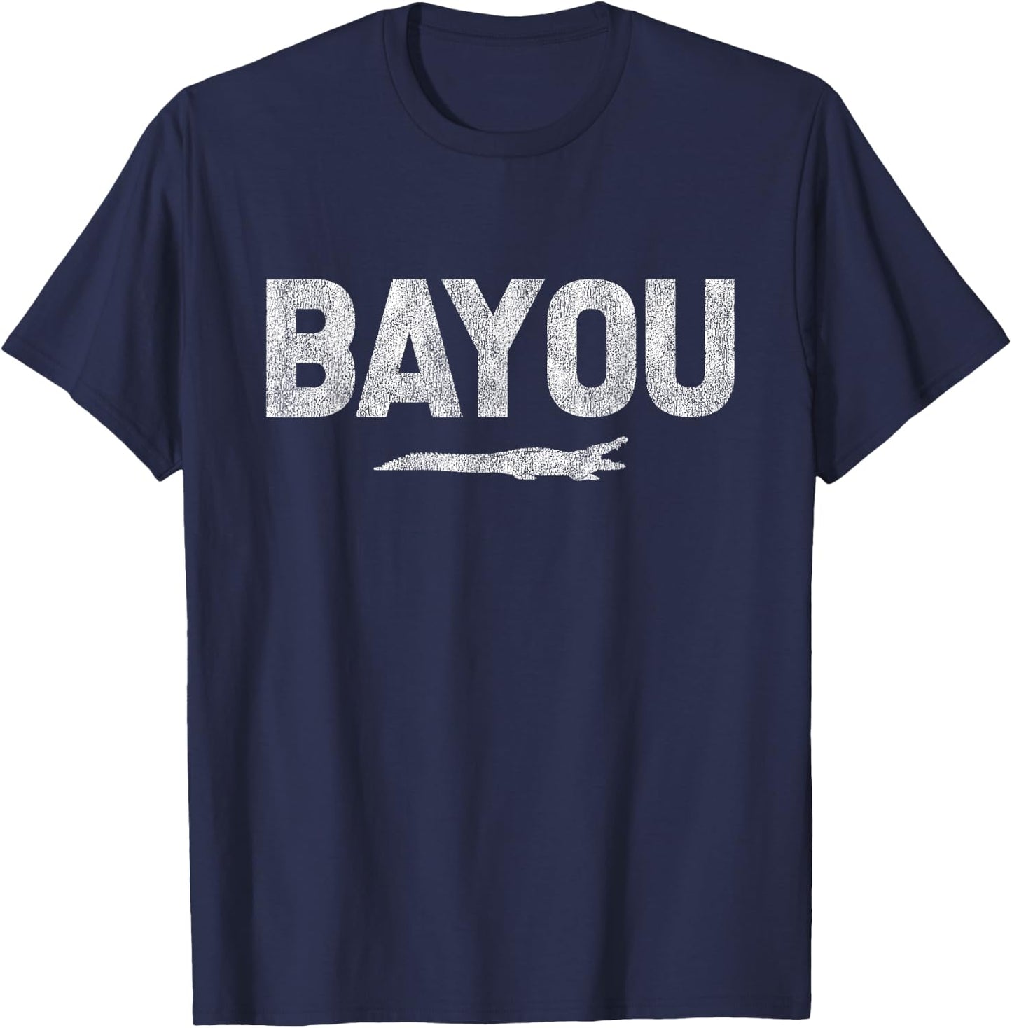 BAYOU ALLIGATOR Distressed T-Shirt - T-Shirt | Navy