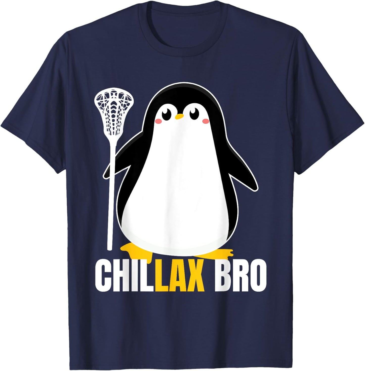 Lacrosse Penguin Funny LaX Team Lacrosse Christmas Pj T-Shirt - T-Shirt | Navy