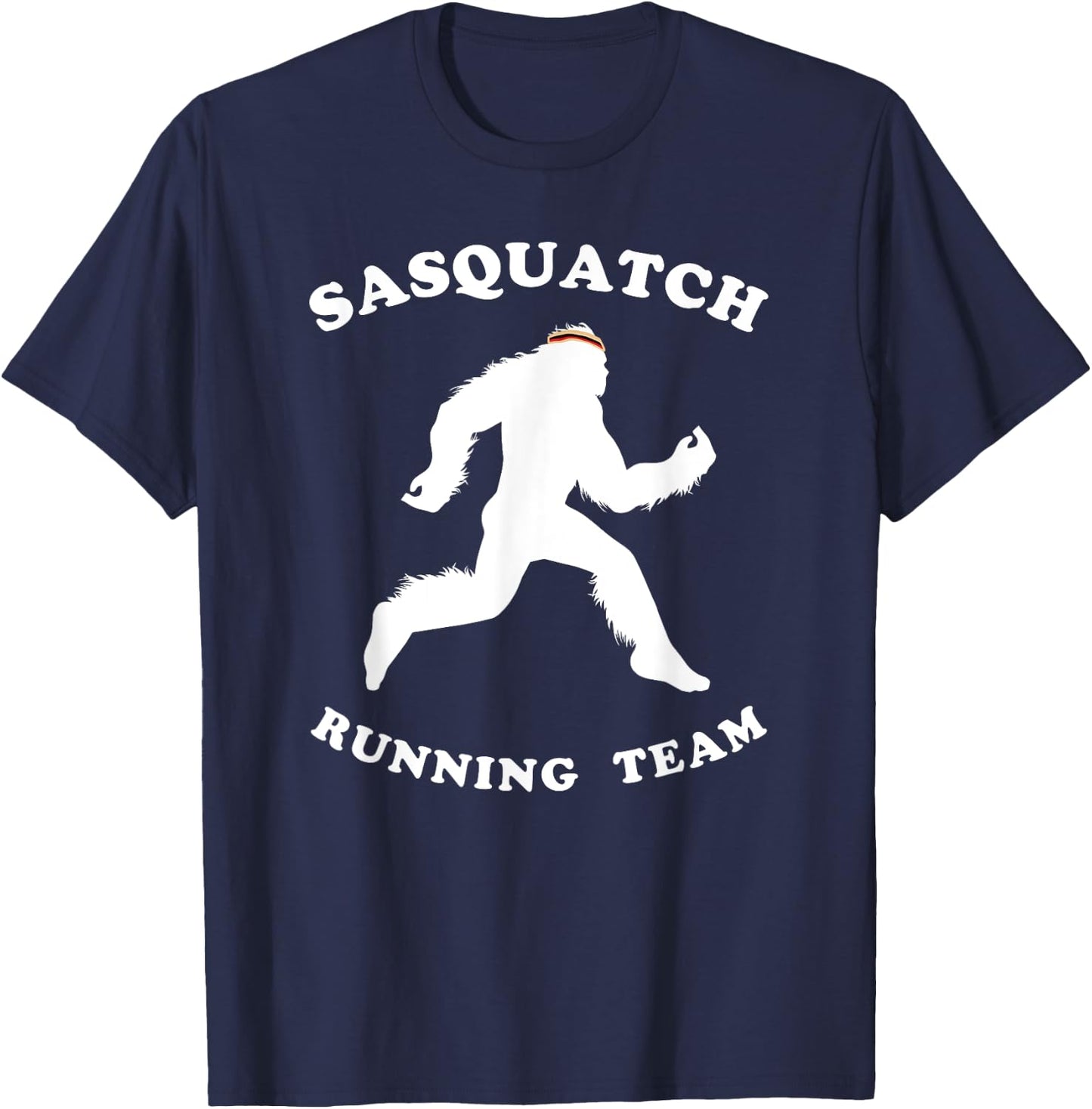 Sasquatch Running Team Shirt, Ape Man Marathon Runner T-Shirt - T-Shirt | Navy