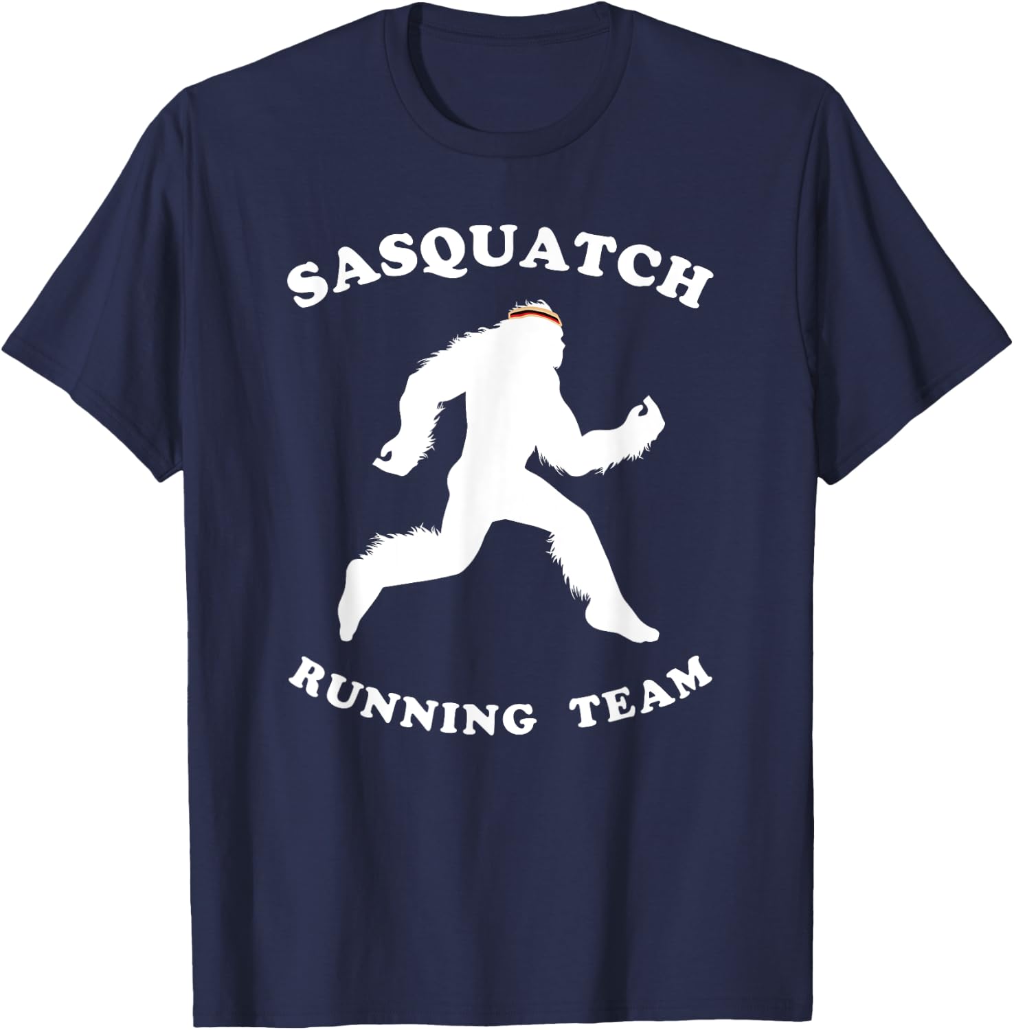 Sasquatch Running Team Shirt, Ape Man Marathon Runner T-Shirt - T-Shirt | Navy