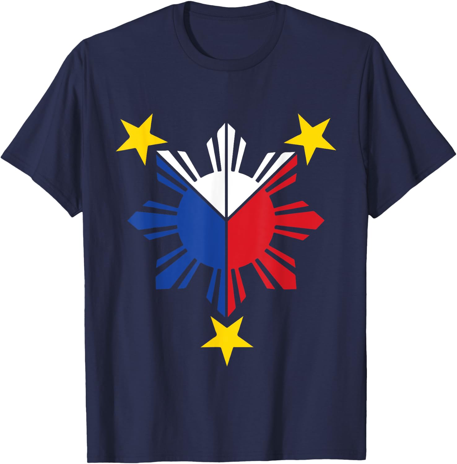 Pinoy Filipino Flag Stars and Sun Kids T-Shirt - T-Shirt | Navy