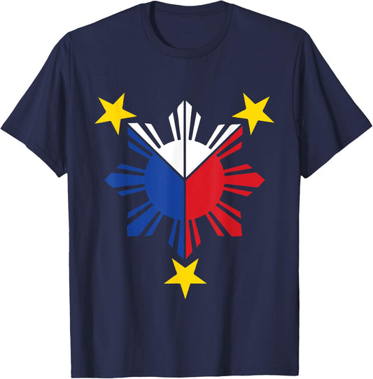 Pinoy Filipino Flag Stars and Sun Kids T-Shirt - T-Shirt | Navy