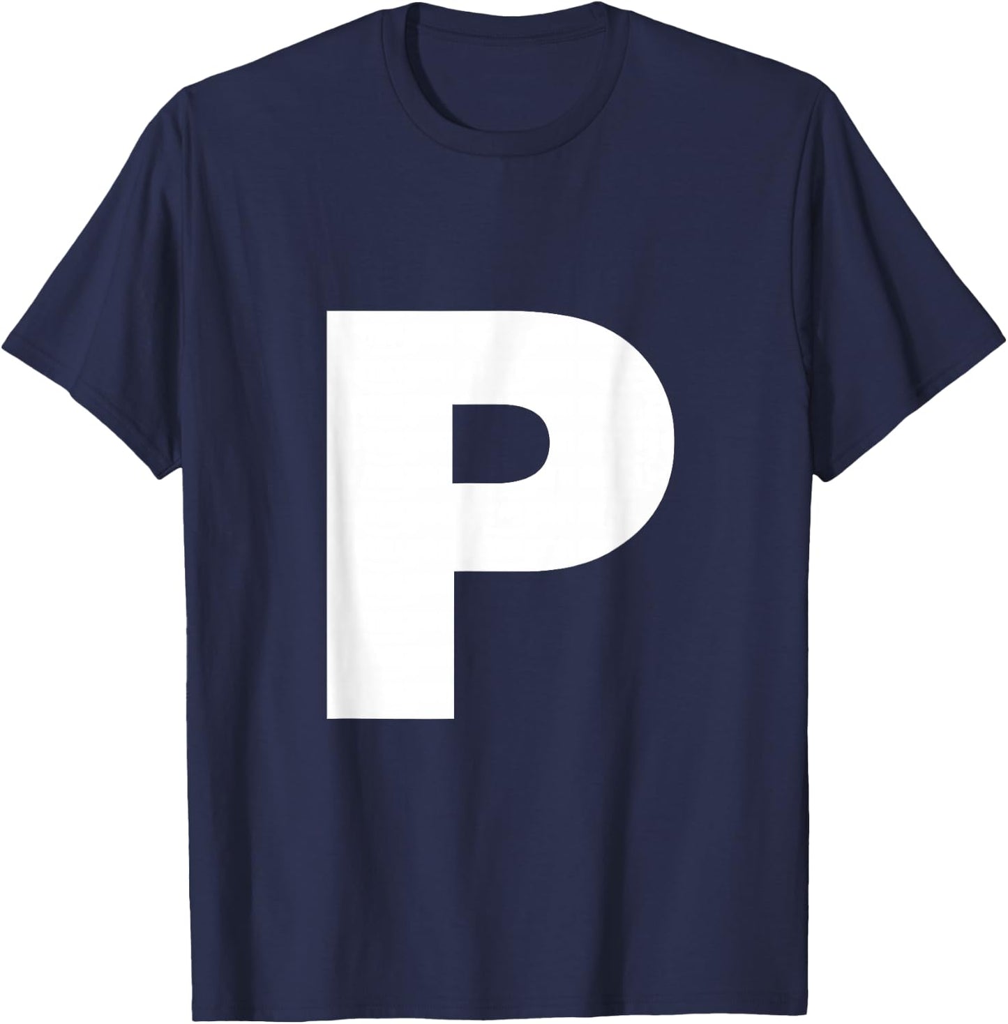 Letter P Capital Alphabet Monogram Initial T-Shirt - T-Shirt | Navy