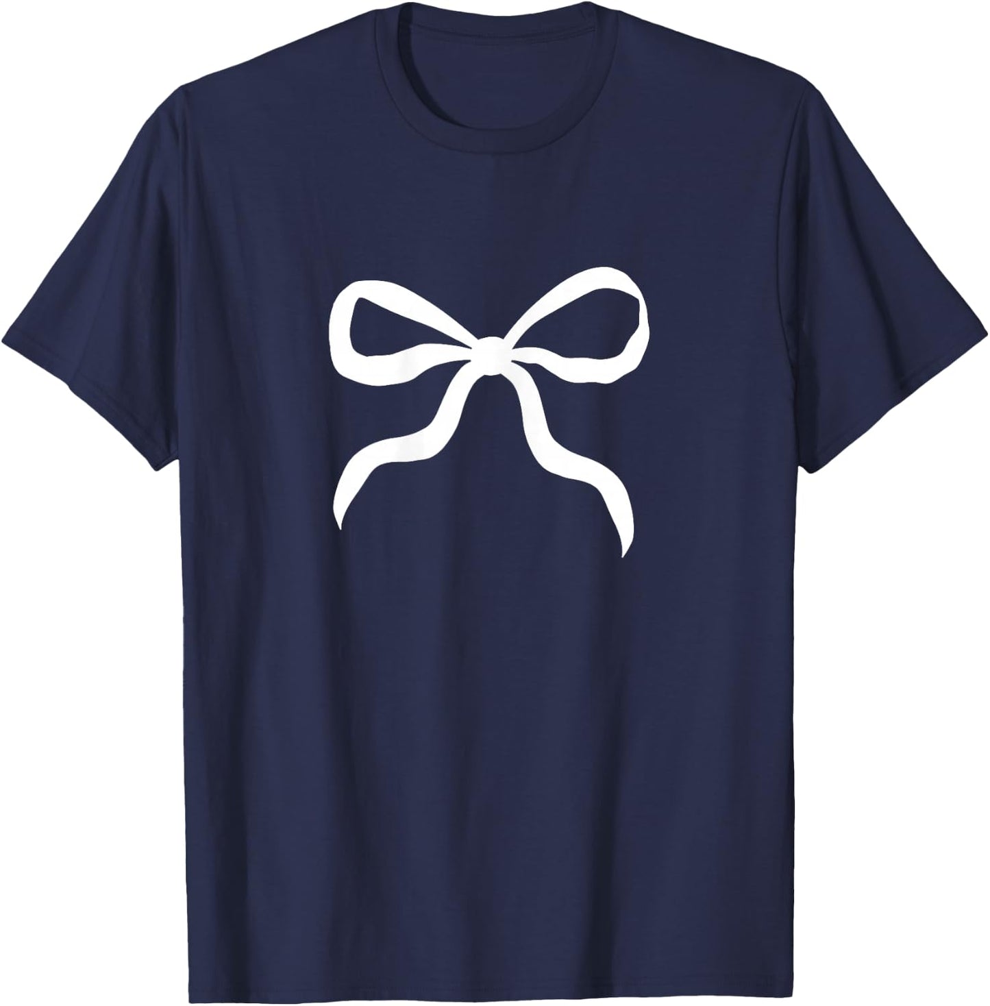 Cute Bow Coquette Teen Girls Aesthetic T-Shirt - T-Shirt | Navy