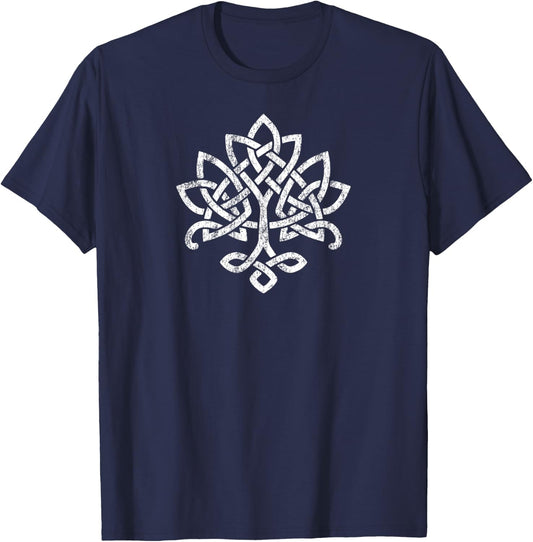 Celtic Knot Tree of Life Irish T-Shirt - T-Shirt | Navy