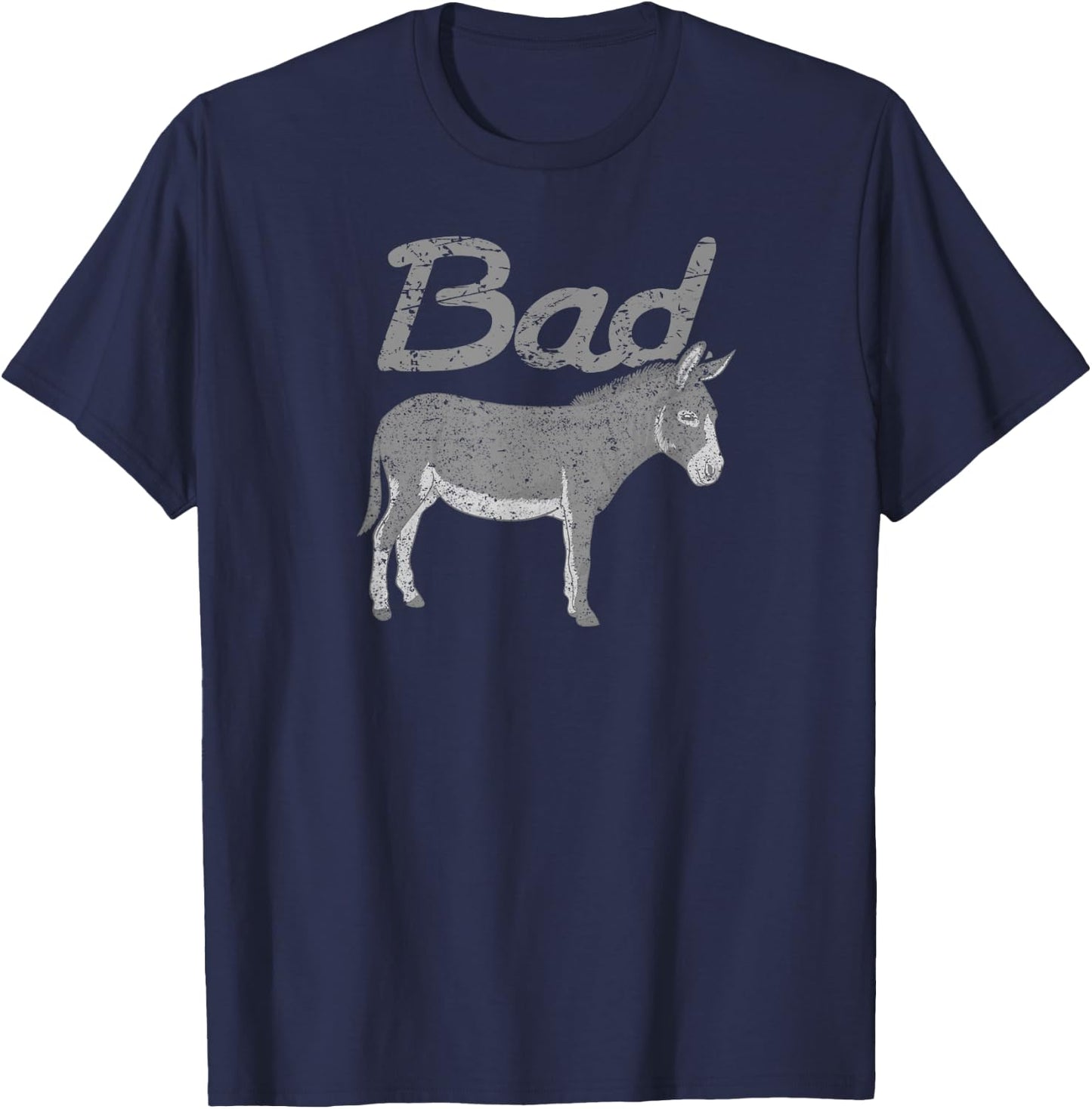Bad Donkey Shirt Funny Ass Donkey Distressed T-Shirt - T-Shirt | Navy