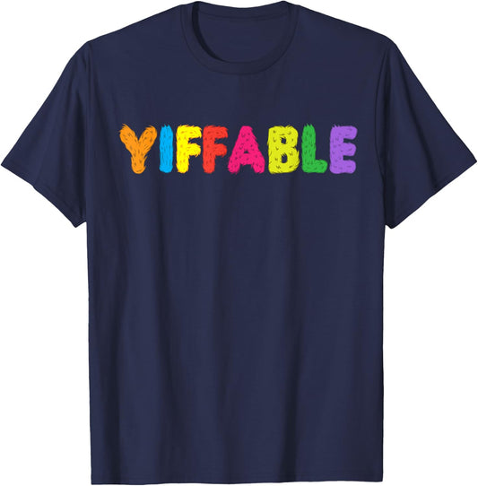 Furry shirt - Yiffable Rainbow Yiff T-Shirt - T-Shirt | Navy