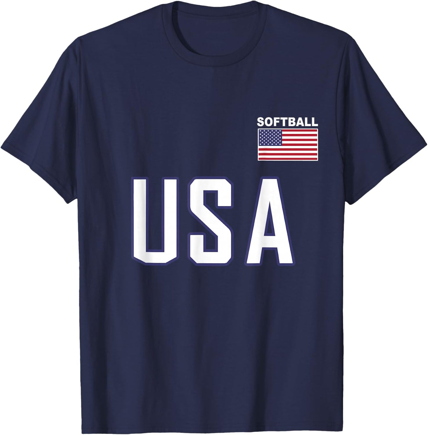 USA Flag Softball Pocket Team Jersey Gift Top T-Shirt - T-Shirt | Navy