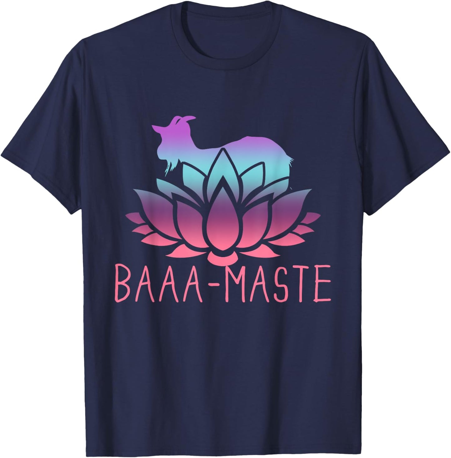 Baaa-maste Goat Yoga Namaste Spiritual Meditation Om Nayah T-Shirt - T-Shirt | Navy