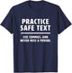 Practice Safe Text - funny comma period grammar T-Shirt - T-Shirt | Navy