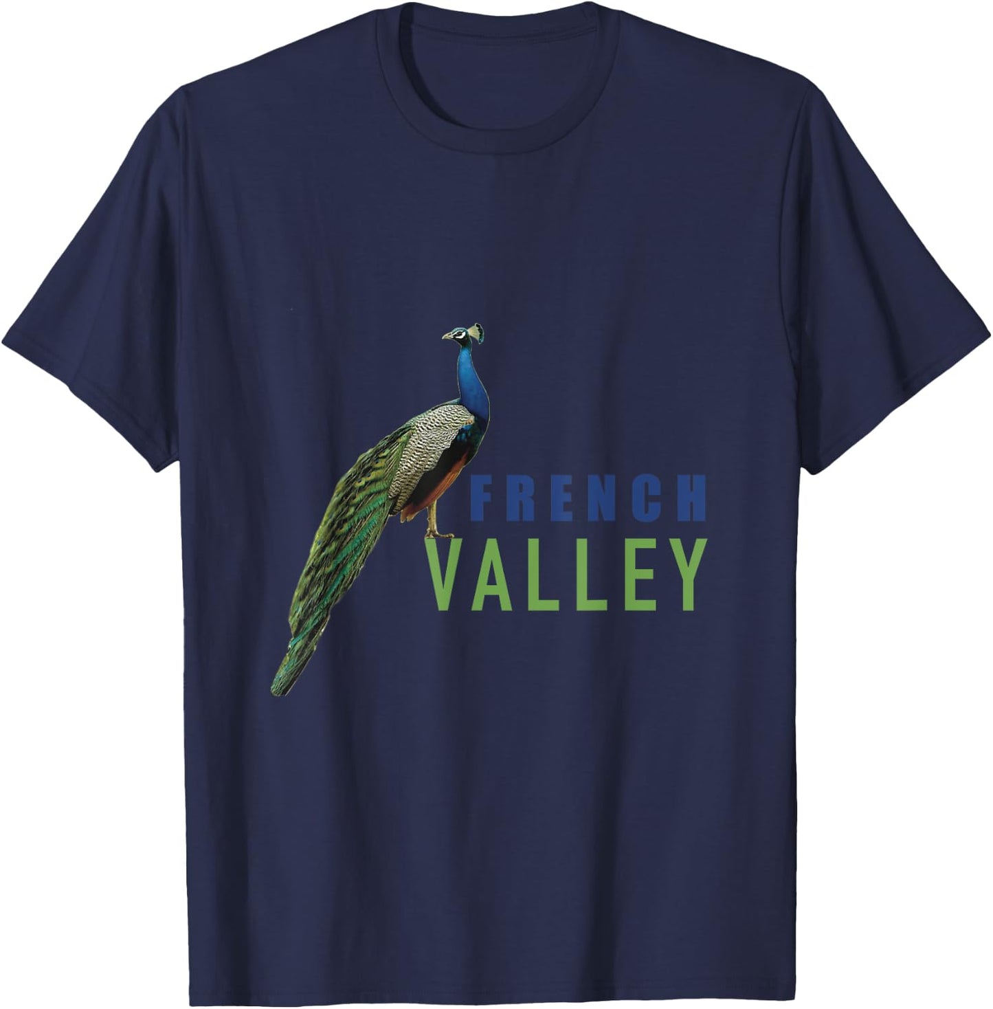 Peacock French Valley T-Shirt - T-Shirt | Navy