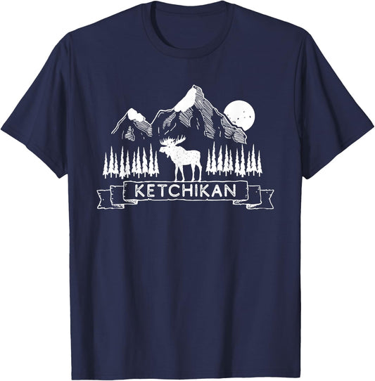 Ketchikan Alaska | Ketchikan Alaska Moose Gift | Ketchikan T-Shirt - T-Shirt | Navy