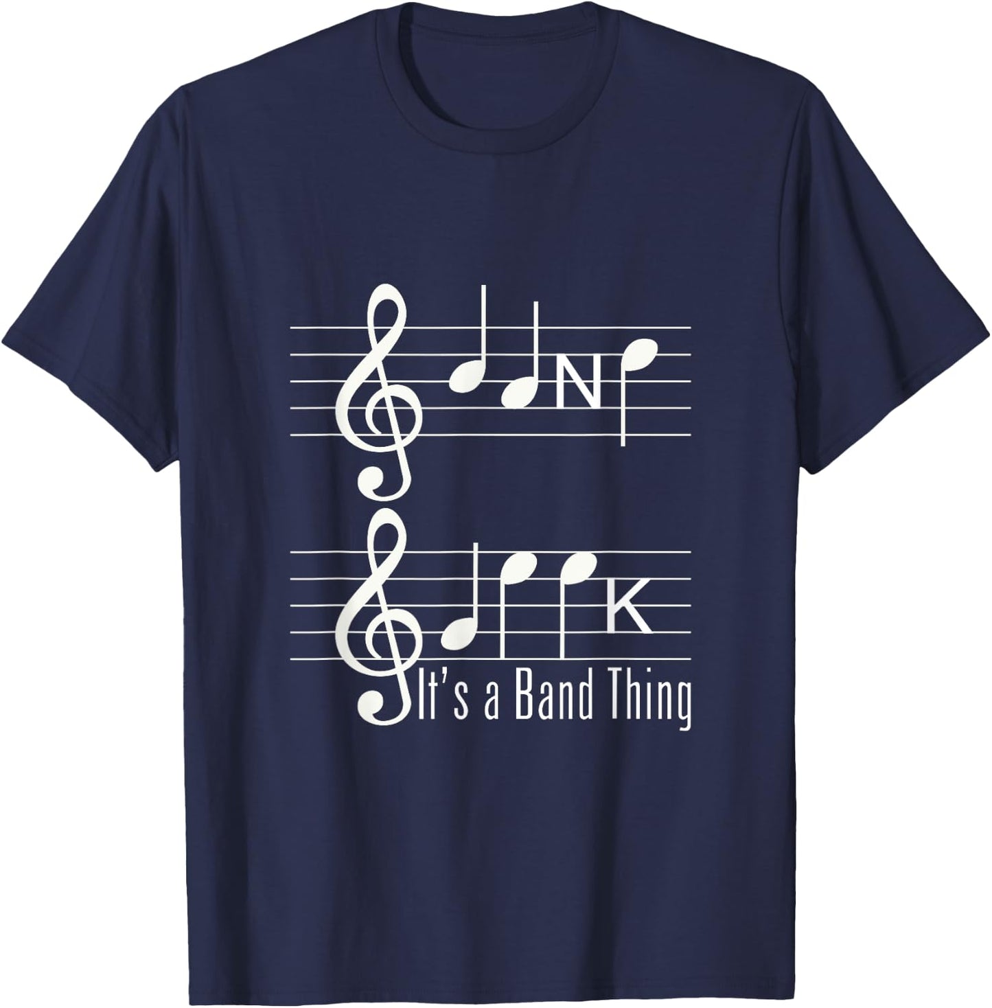 Musicians Band Geek Music Notes Spelling Funny T Shirt T-Shirt - T-Shirt | Navy
