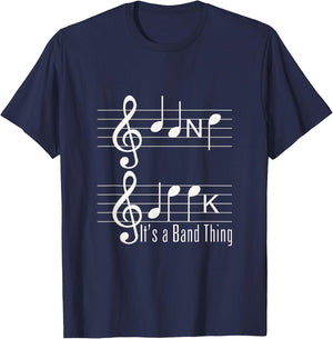 Musicians Band Geek Music Notes Spelling Funny T Shirt T-Shirt - T-Shirt | Navy