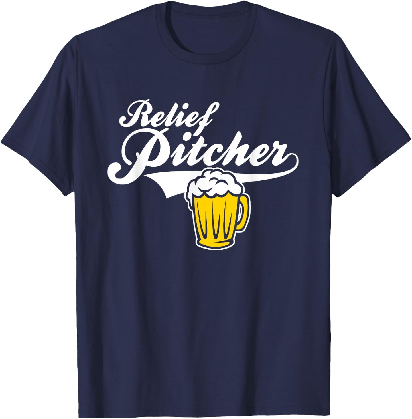 Relief Pitcher - Beer and baseball T-Shirt - T-Shirt | Navy
