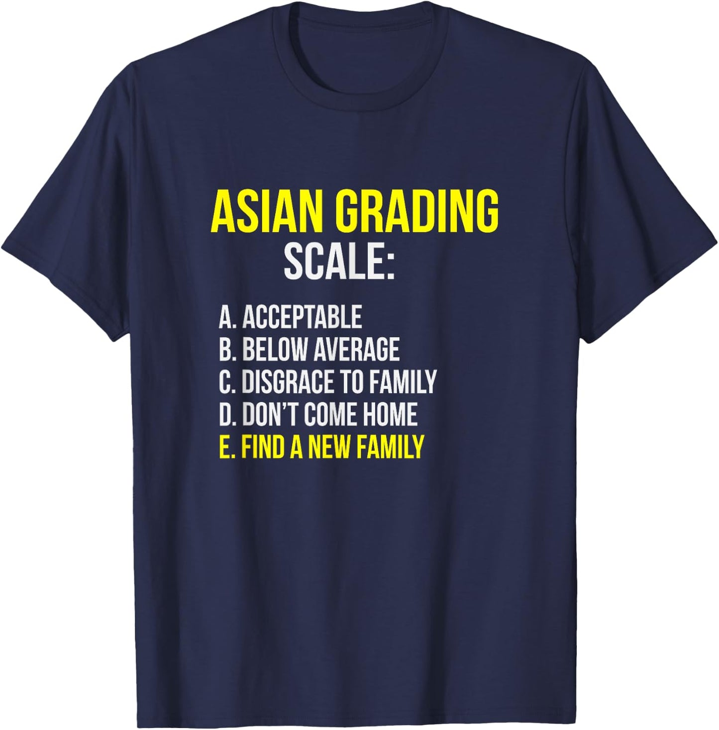 Asian Grades Career Student Funny Tiger Parenting T-Shirt - T-Shirt | Navy