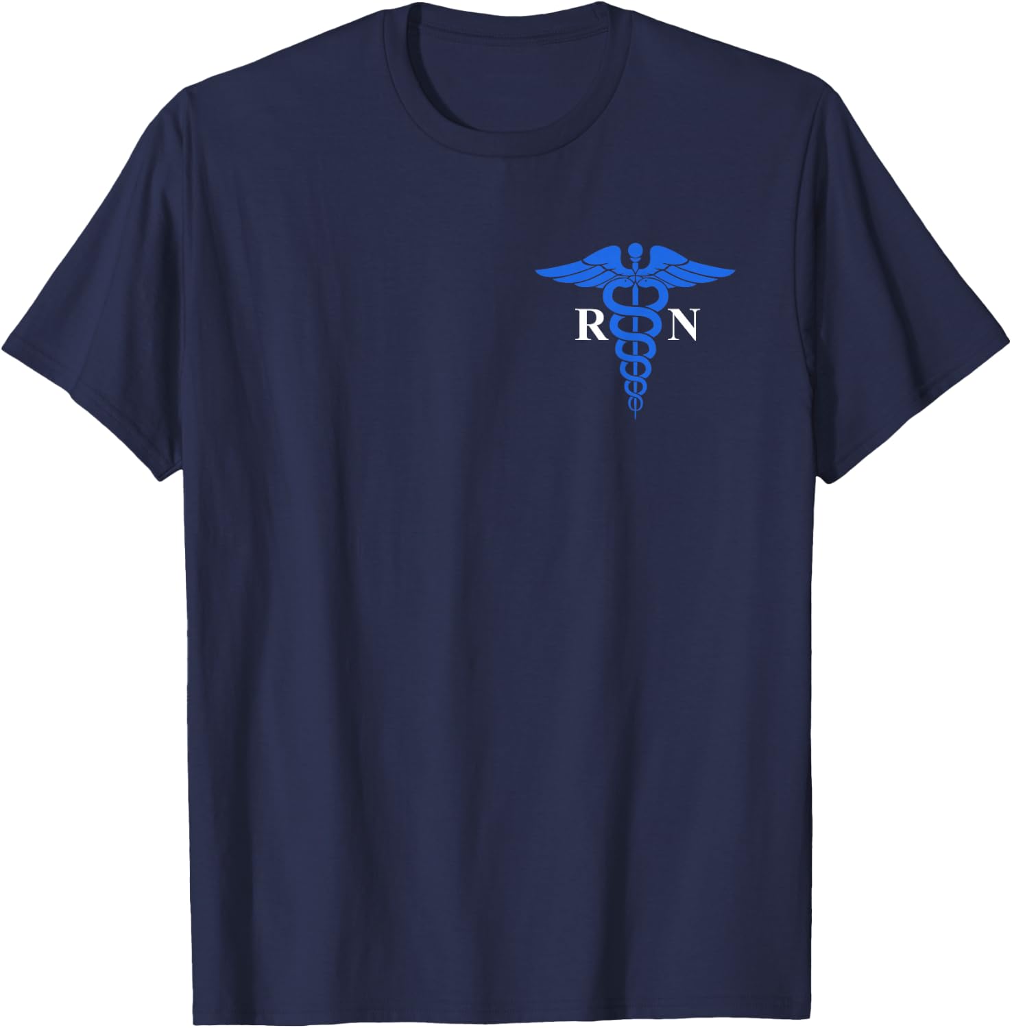 Rn Nurse Caduceus Symbol Nursing Design T-Shirt - T-Shirt | Navy