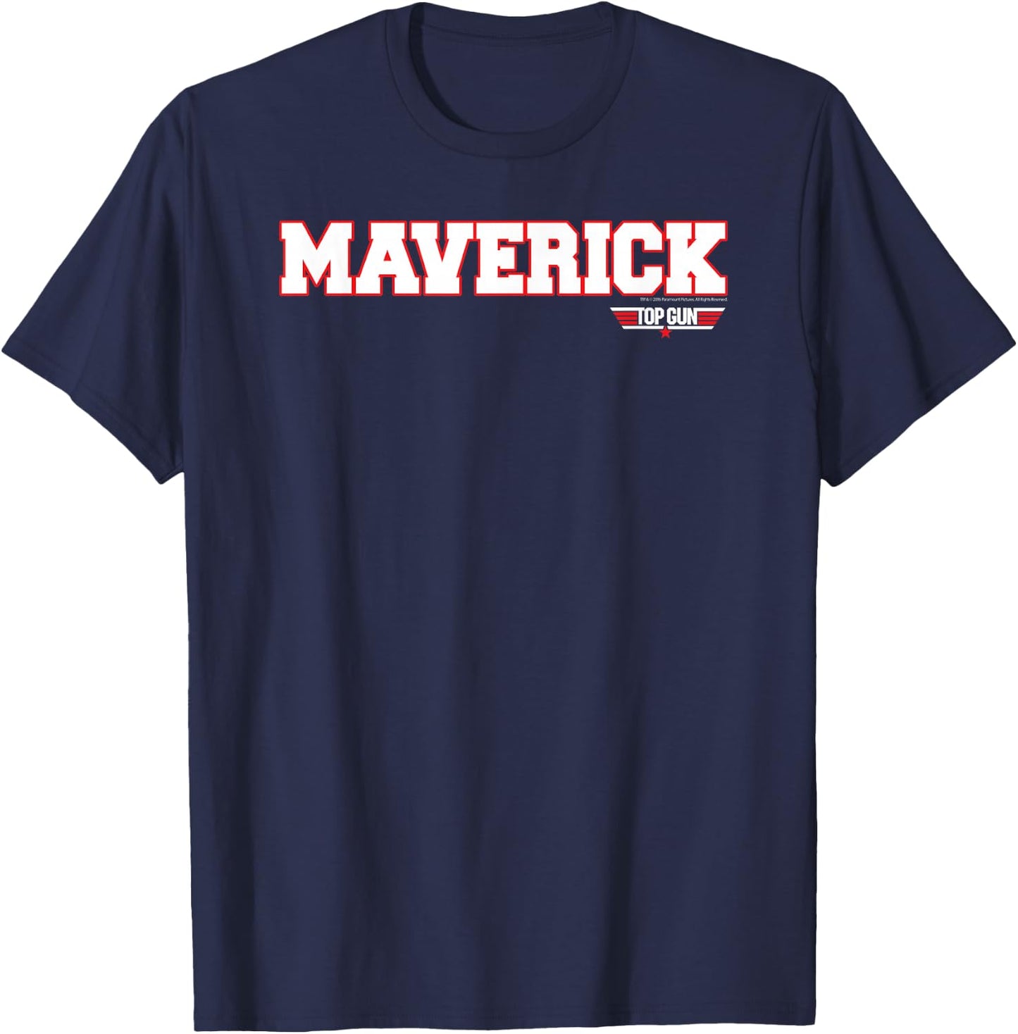 Top Gun Maverick Name with Logo Retro 80's Action Movie T-Shirt - T-Shirt | Navy