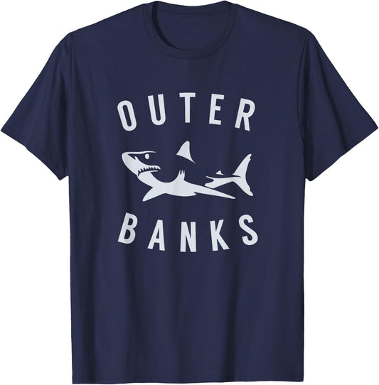Outer Banks NC T Shirt OBX Shark Souvenirs North Carolina T-Shirt - T-Shirt | Navy
