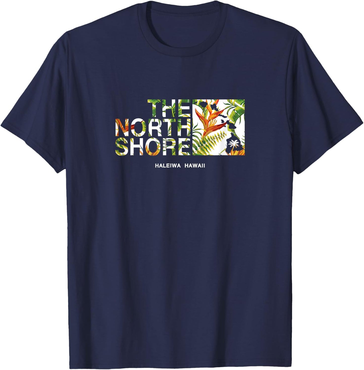 Hawaii North Shore Haleiwa Bird of Paradise T-Shirt - T-Shirt | Navy