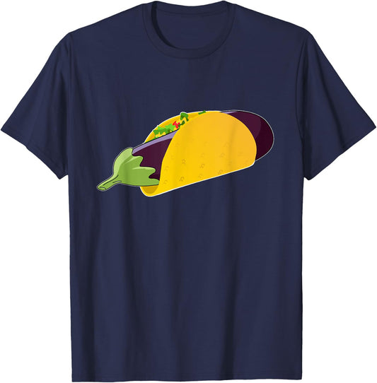 Funny Adult Sexual Innuendo Humor T Shirt Eggplant Taco Gift T-Shirt - T-Shirt | Navy