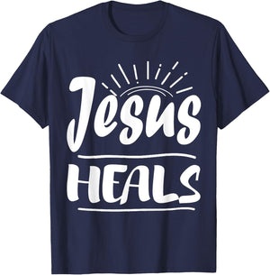 Jesus Heals Shirt For Christians Religion T-Shirt - T-Shirt | Navy