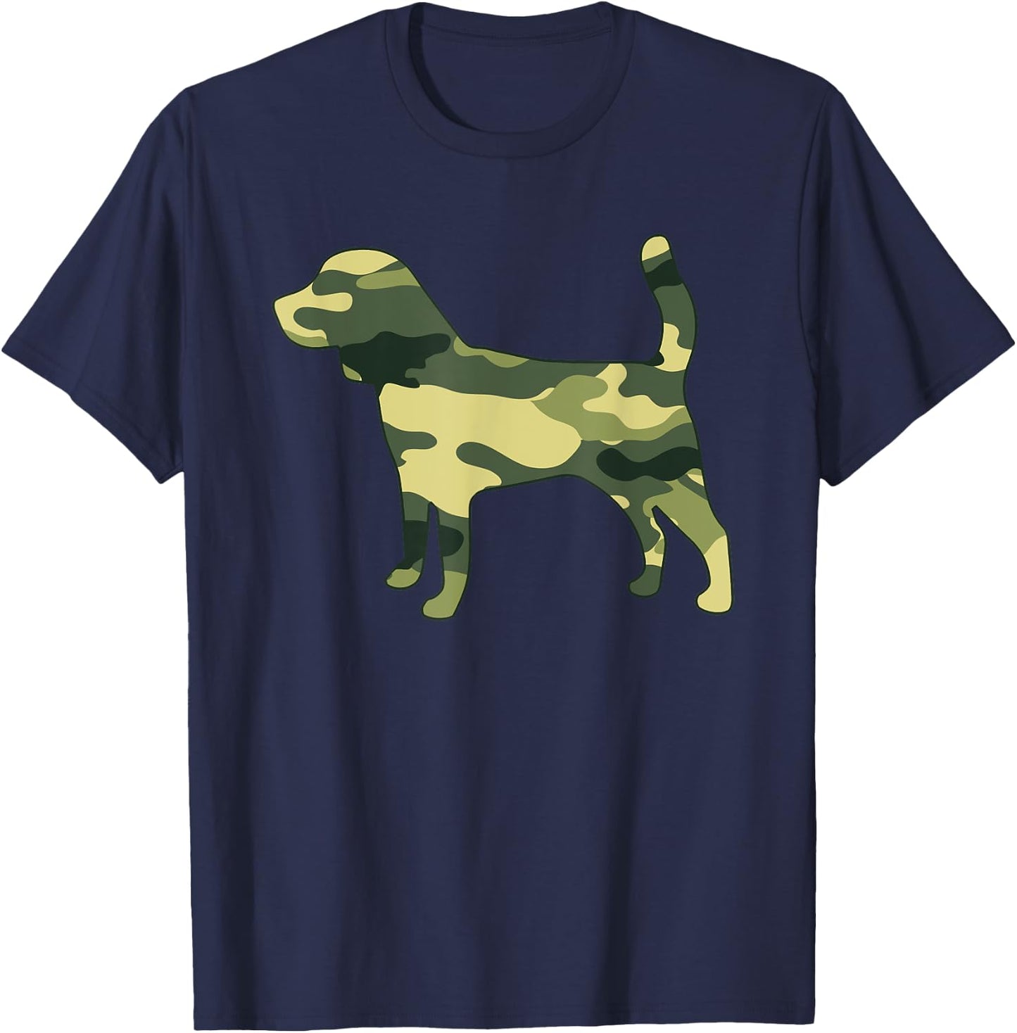 Military Beagle Camo Men Print US Puppy Dog Pet Veteran Gift T-Shirt - T-Shirt | Navy