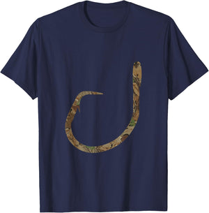 Camo Catfish Circle Hook Fishing Camouflage Fish Fishing T-Shirt - T-Shirt | Navy