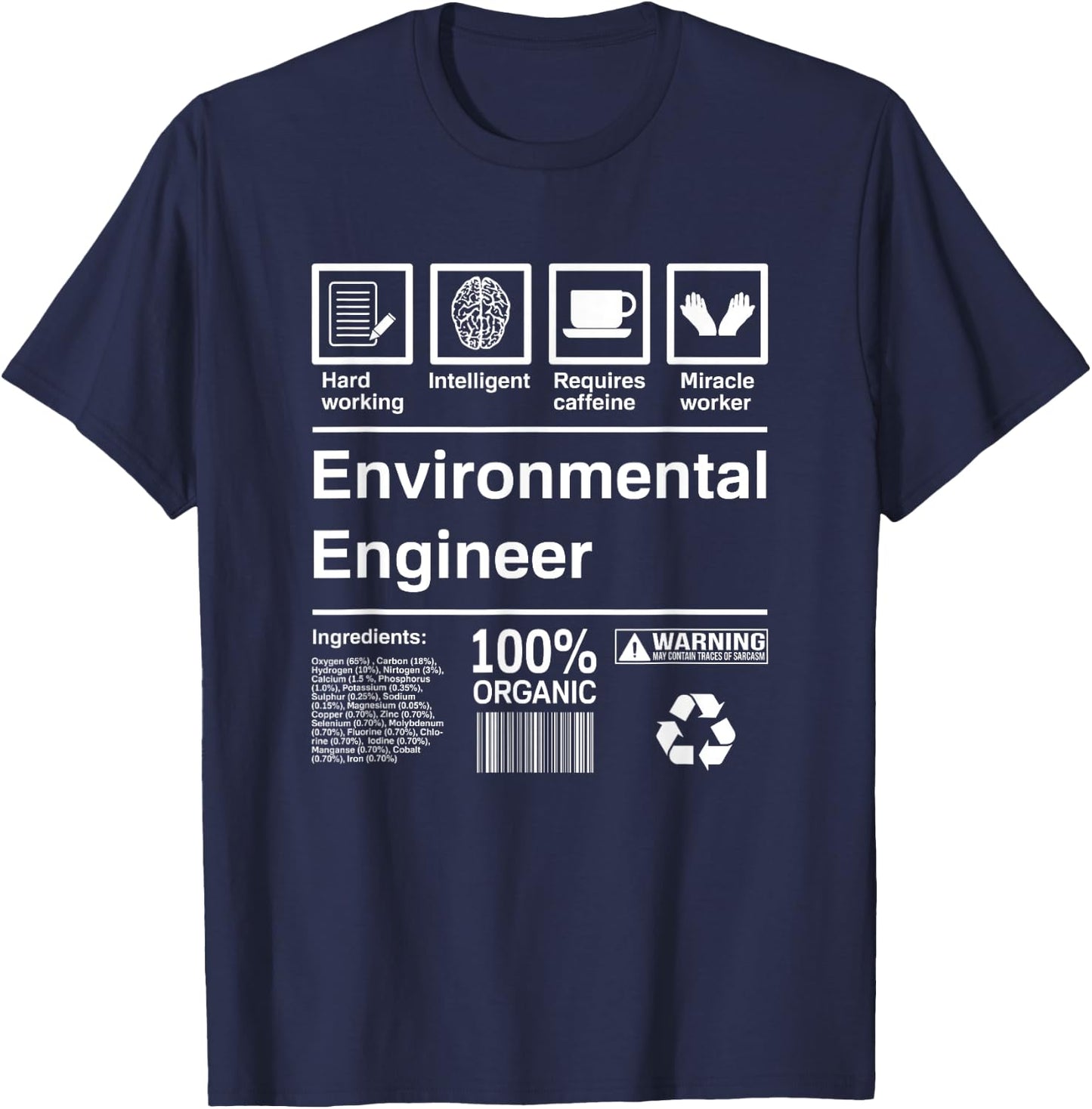 Environmental Engineer Gift T-Shirt - T-Shirt | Navy