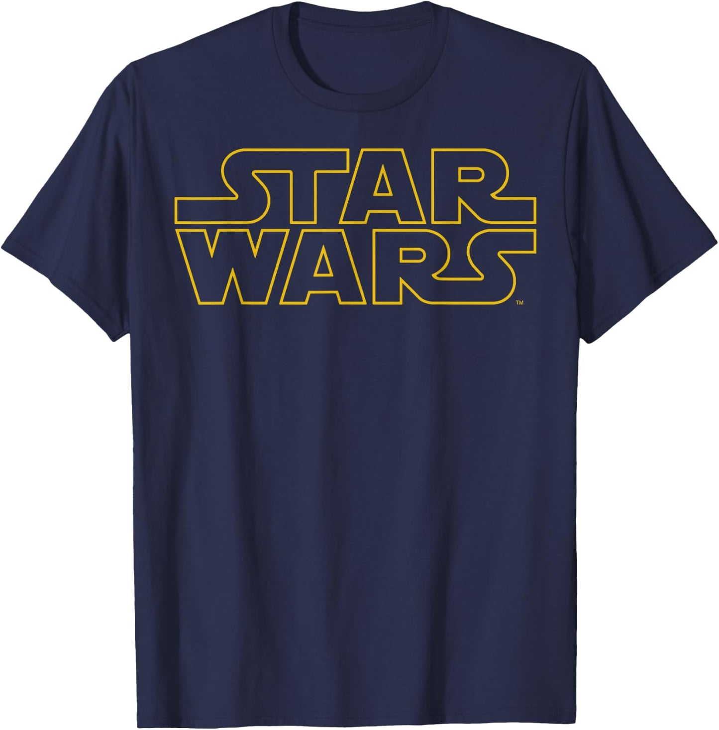 Star Wars Classic Yellow Outline Title Logo T-Shirt - T-Shirt | Navy