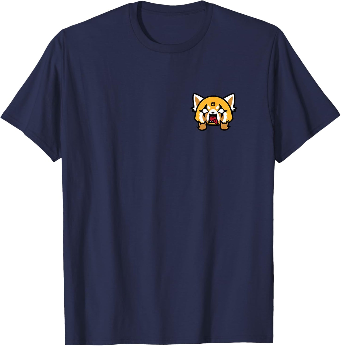 Aggretsuko Rage Front and Back Logo T-Shirt - T-Shirt | Navy