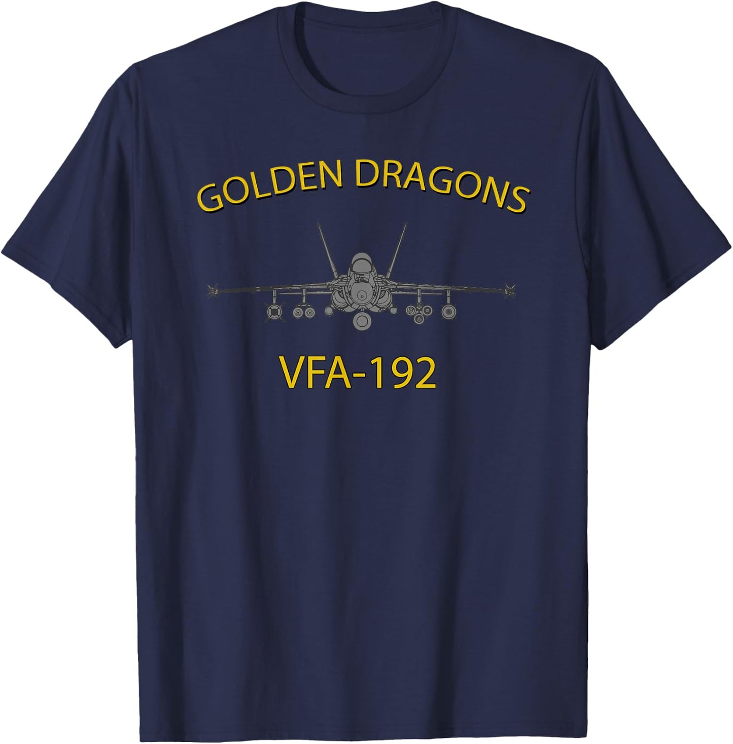 VFA-192 "Golden Dragons" Squadron F-18 Super Hornet T-Shirt - T-Shirt | Navy