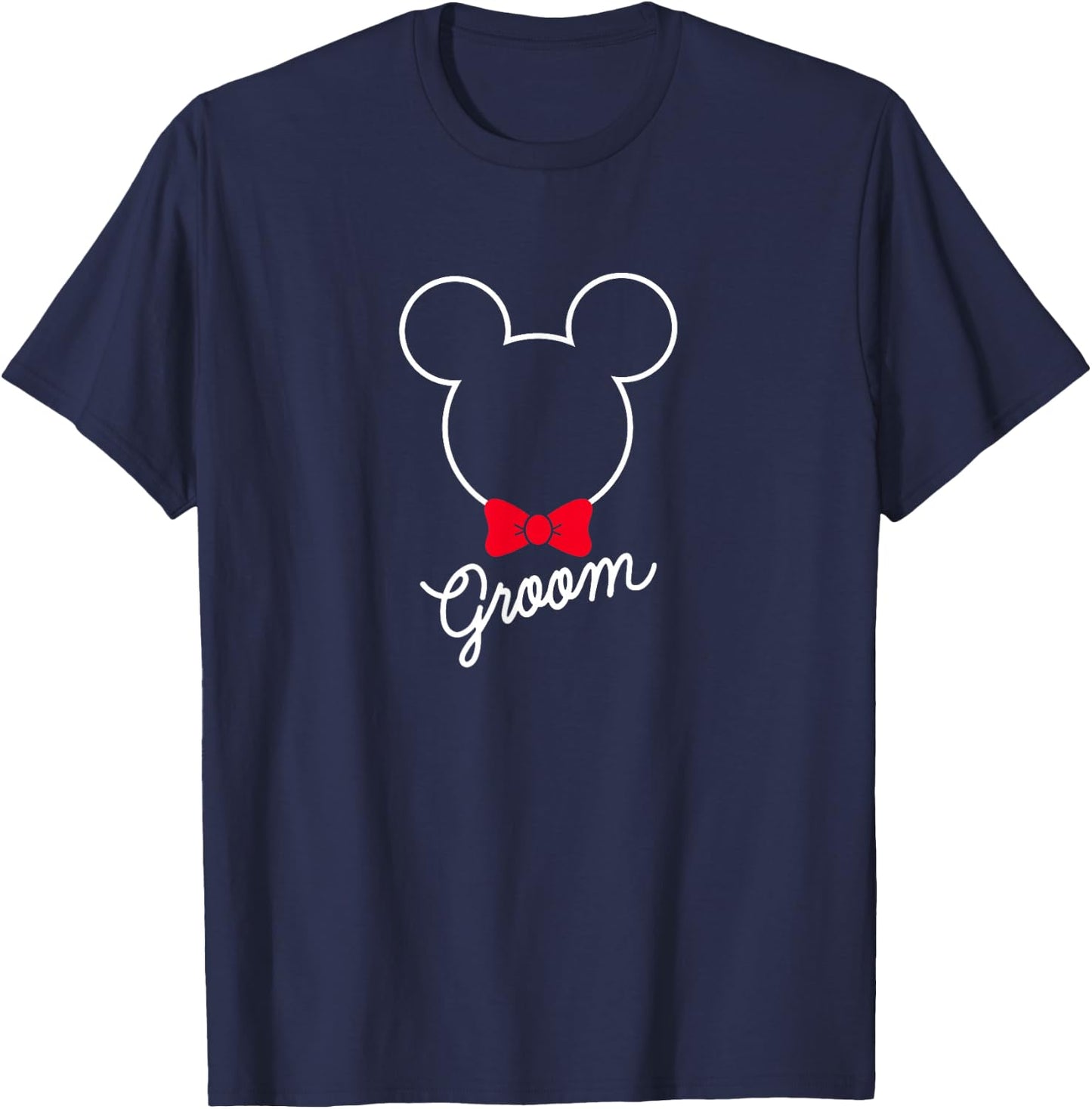 Disney Mickey Mouse Bowtie Groom Wedding Small T-Shirt - T-Shirt | Navy