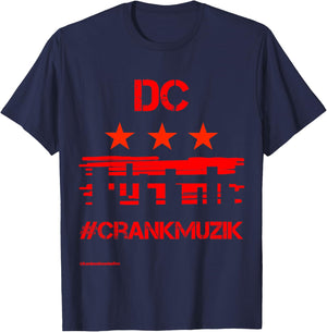 Washington DC Crank Music Go Go Men Women T-Shirt - T-Shirt | Navy