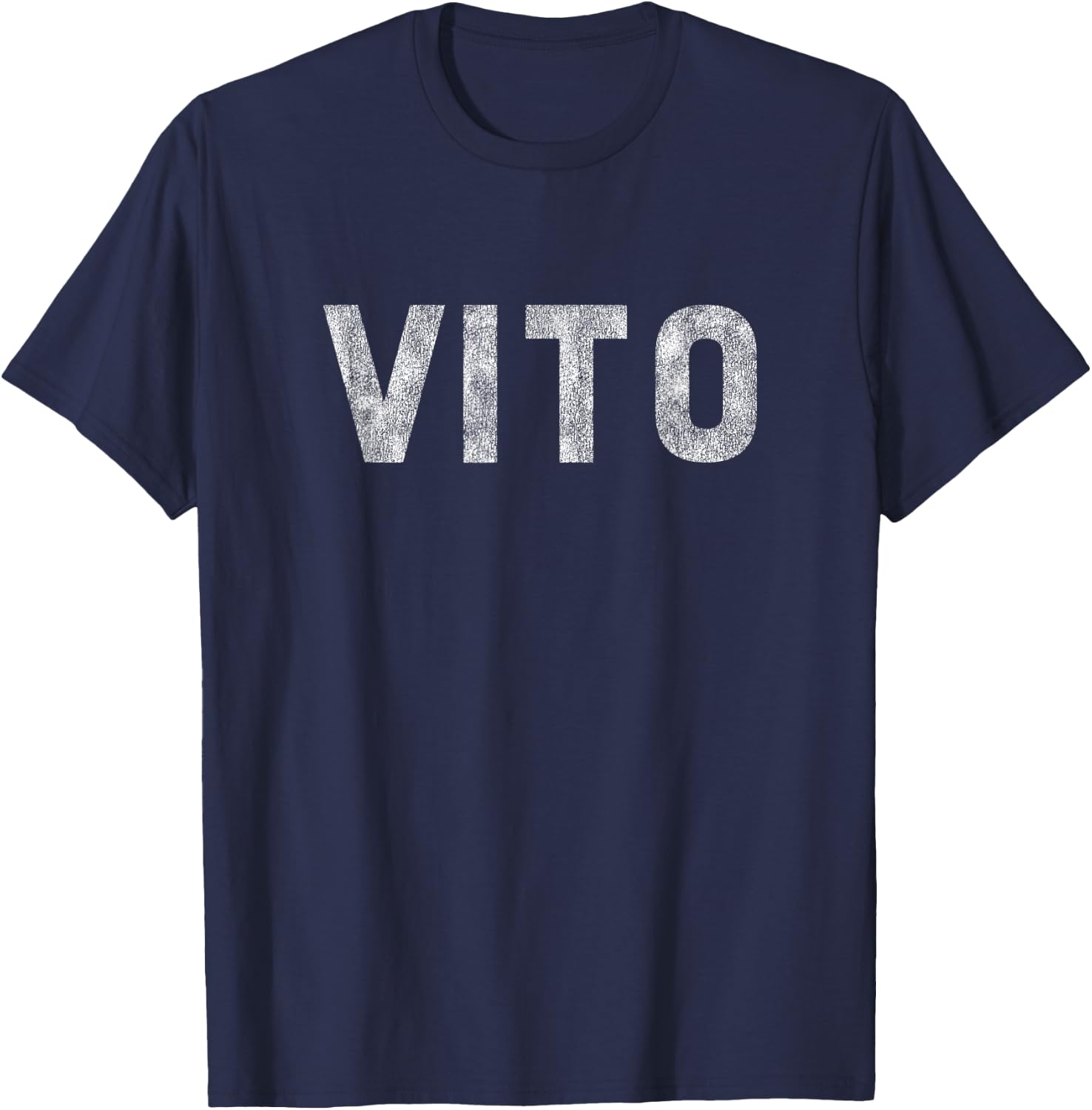 VITO distressed white T-Shirt - T-Shirt | Navy